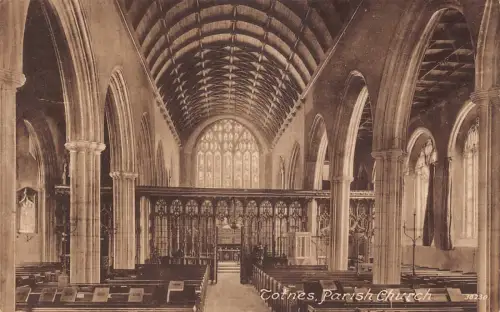 England Totnes Pfarrkirche Innenraum Vintage Postkarte