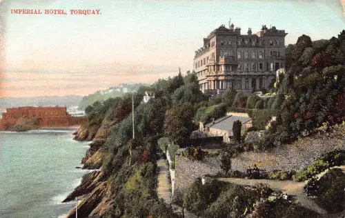 England Imperial Hotel Torquay Vintage Postkarte