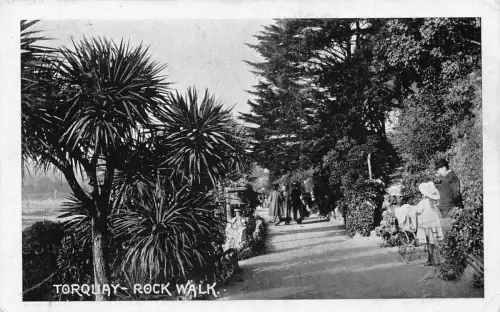 England 1910 Torquay Rock Wall Vintage Postkarte