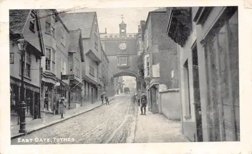 England 1904 East Gate Totnes Clock Vintage Postkarte