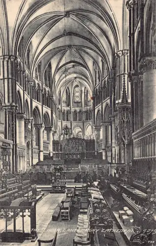 B003 England Canterbury Cathedral Choir Vintage Postkarte