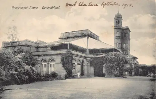 A998 Indien 1912 Ganeshkhind Government House Vintage Postkarte