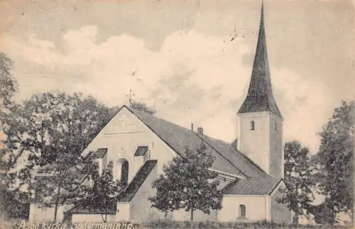 A999 Schweden 1907 Aspoe kyrka Kirche Soedenmanland Vintage Postkarte