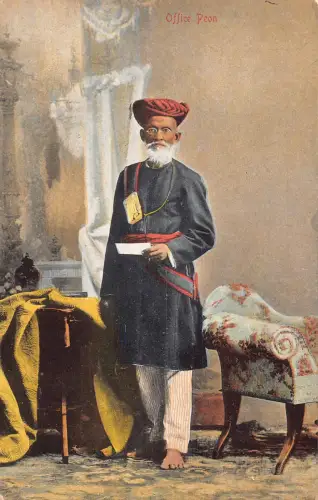 A994 Indien Job Typen Native Office Peon Ethno Vintage Postkarte