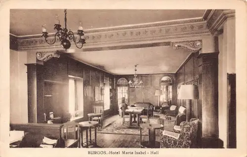 A991 Spanien Burgos Hotel Maria Isabel Hall Vintage Postkarte