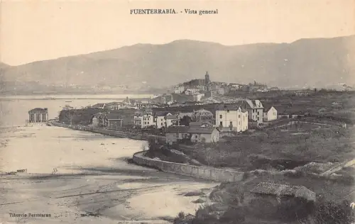 A991 Spanien Fuenterrabia Gesamtansicht Vintage Postkarte