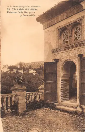 A991 Spanien Granada Alhambra Exterior de Mezquita y Generalife Postkarte