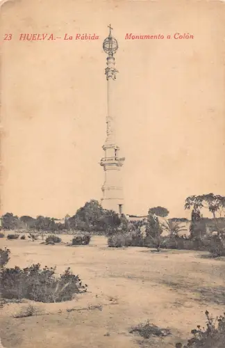 A991 Spanien Huelva Rabida Monumento a Colon Monument Postkarte