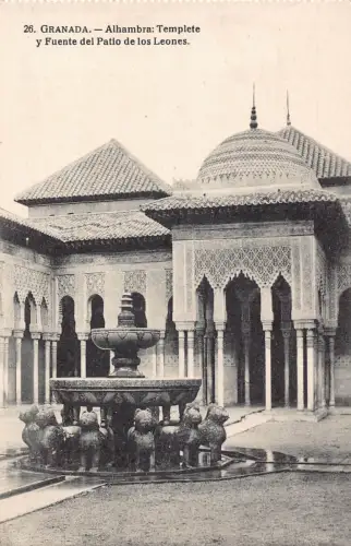 A991 Spanien Granada Alhambra Templete y Fuente del Patio de los Leones Postkarte