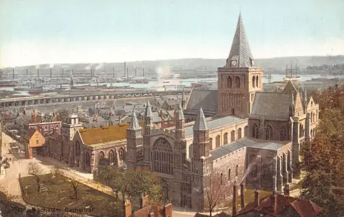 B006 England Rochester Cathedral Vintage Postkarte