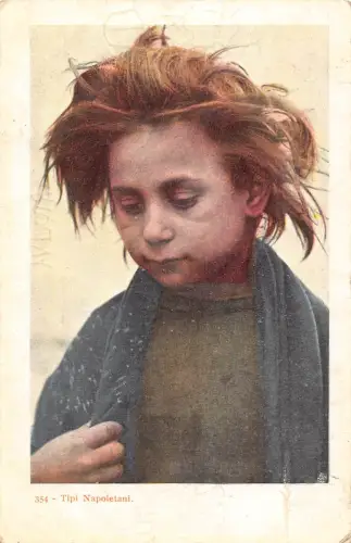 B001 Italien Tipi Napoletani Napoletan Typen Portrait Native Boy Ethno Postkarte