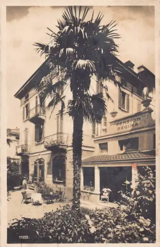 B008 Schweiz Pension Regina Paradiso Lugano RPPC Vintage Postkarte