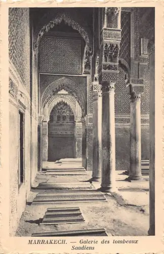B009 Marokko Marrakesch Marrakesch Galerie des tombeaux Saadiens Vintage Postkarte