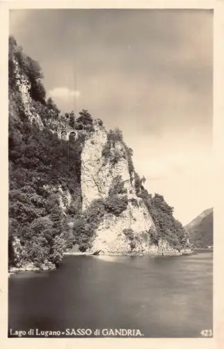B008 Schweiz Lago di Lugano Sasso di Gandria RPPC Vintage Postkarte