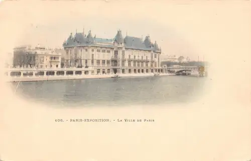 Frankreich Paris Weltausstellung 1900 Rathaus Vintage Postkarte