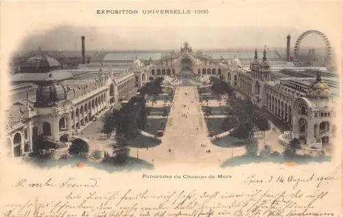 Frankreich Paris 1900 Weltausstellung Panorama Champs de Mars Vintage Postkarte