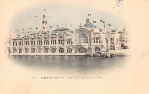 Frankreich Paris Weltausstellung 1900 Schifffahrtspalast Vintage Postkarte