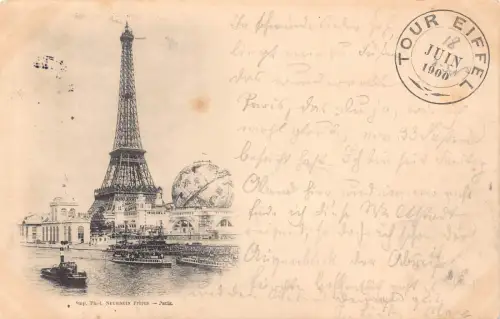 Frankreich Paris 1900 Eiffelturm Vintage Postkarte