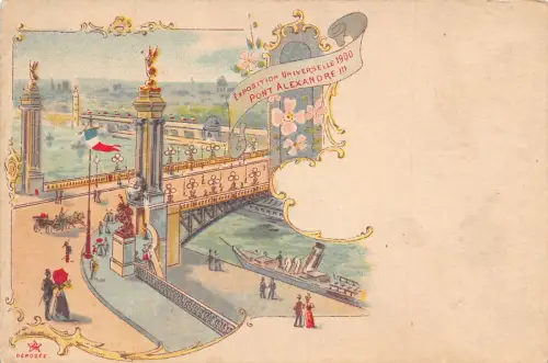 Frankreich Paris 1900 Weltausstellung Alexander III Brücke Vintage Postkarte