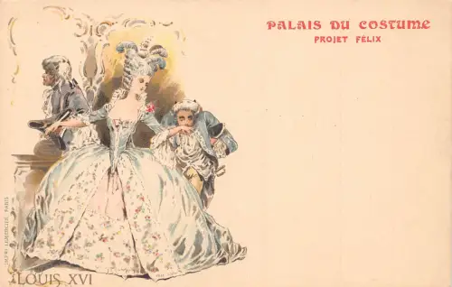 Frankreich Paris 1900 Weltausstellung Kostüm Louis XVI signiert Japhet Postkarte