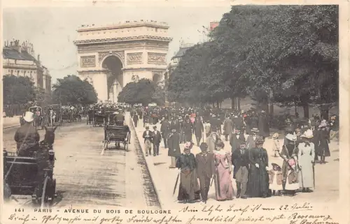 Frankreich Paris 1900 Avenue de Bois de Boulogne Vintage Postkarte