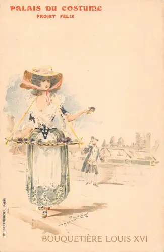 Frankreich Paris 1900 Weltausstellung Kostüm Louis XVI signiert Japhet Postkarte