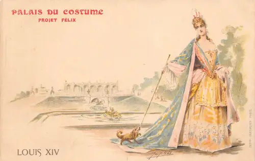 Frankreich Paris 1900 Weltausstellung Kostüm Palast signiert Japhet Postkarte