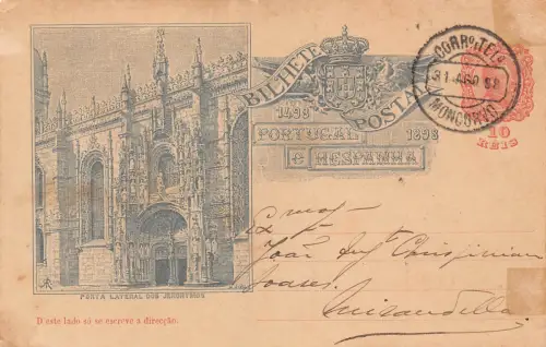 Portugal e Hespanha Moncorvo, Hieronymuskirche 1898 Ganzsache
