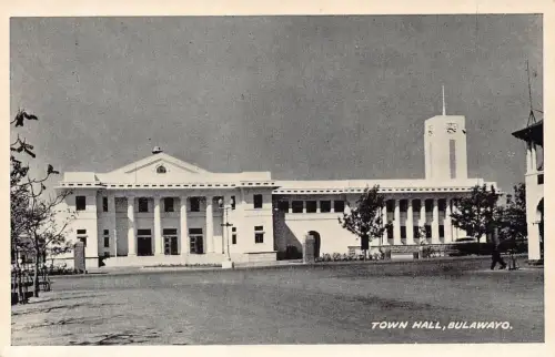 Simbabwe Town Hall in Bulawayo Vintage Postkarte