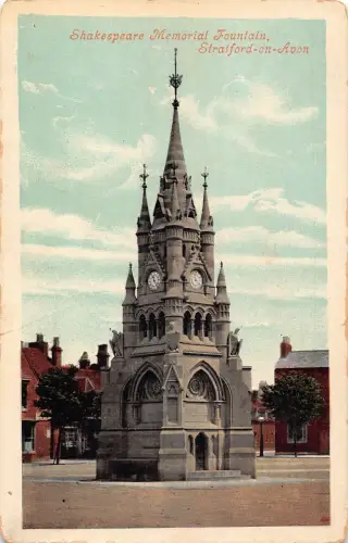 England Stratford-on-Avon Shakespeare Memorial Fountain ungeteilte Postkarte