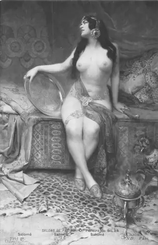 Salon de Paris von Pereira da Silva Salome Akt Kunst gewagte Vintage Postkarte