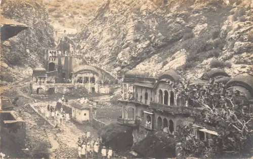 Indien Jaipur Tempel im Galta Galtaji Tempel RPPC Vintage Postkarte