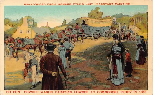 Art Du Pont Powder Wagon Carrying Powder to Commodore Perry in 1813 Postkarte