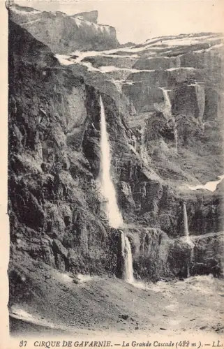 Frankreich Cirque de Gavarnie Grande Cascade Wasserfall Vintage Postkarte