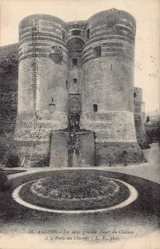 Frankreich 1921 Angers Les Deux Grandes Tour du Chateau Towers Schloss Postkarte