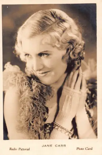 B424 Britische Schauspielerin Jane Carr Posing RPPC Vintage Postkarte