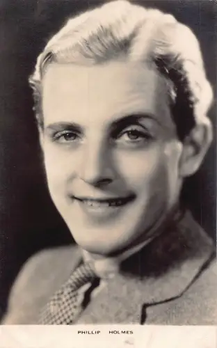B423 Amerikanischer Schauspieler Phillips Holmes Portrait RPPC Postkarte