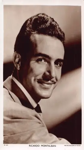 B423 Mexikanisch Amerikanischer Filmschauspieler Ricardo Montalban RPPC Postkarte