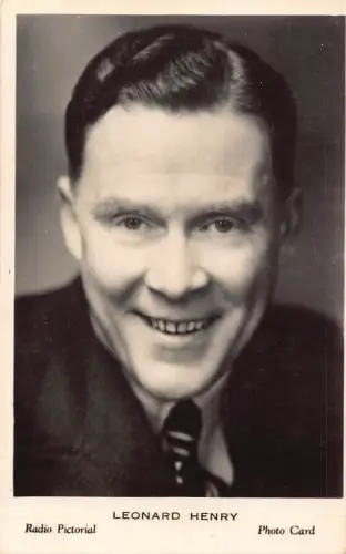 B423 Britischer Komiker Leonard Henry Portrait RPPC Postkarte