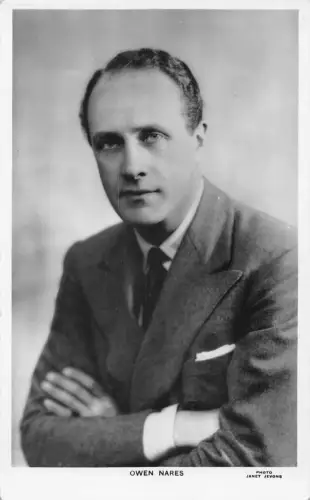 B424 Britischer Filmschauspieler Owen Nares Portrait RPPC Vintage Postkarte