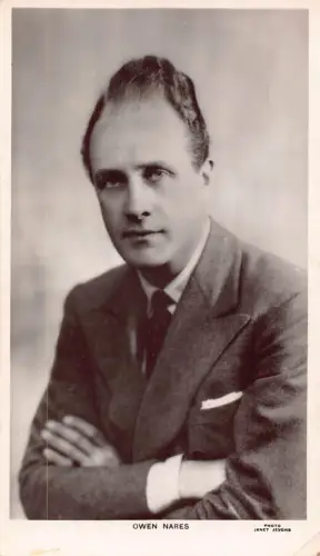 B424 Britischer Filmschauspieler Owen Nares Portrait RPPC Vintage Postkarte
