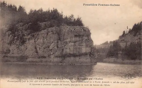 Frankreich Bassins du Doubs Rocher de l'Echo Vintage Postkarte