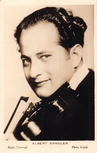 B424 Britischer Geiger Musikspieler Albert Sandler RPPC Postkarte