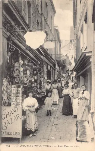Frankreich Le Mont Saint Michel Rue Kaufleute Grand Bazar Shop Postkarte B848
