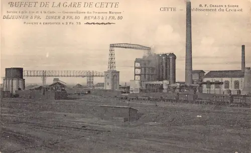 Frankreich Restaurant Buffet de Gare de Cette Sete Industrie Postkarte B848