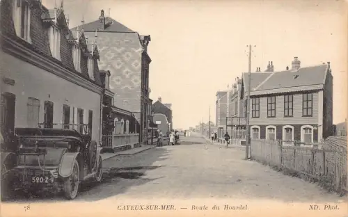 Frankreich Cayeux sur Mer Route du Hourdel Auto Oldtimer Postkarte B848