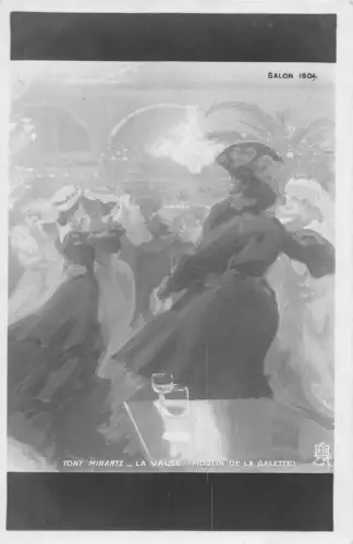 L464 Salon de 1904 Tony Minartz La Valse tanzende Frauen Vintage Postkarte