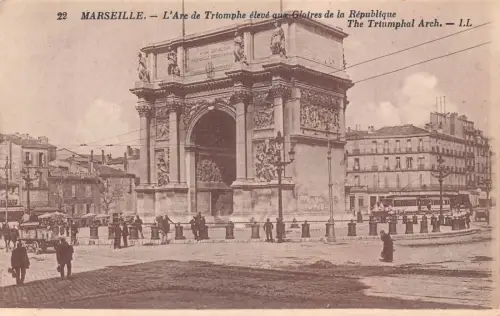 Frankreich Marseille L'Arc de Triomphe Triumphbogen Vintage Postkarte