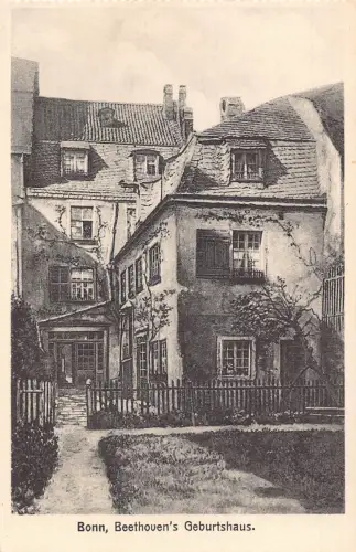 Deutschland Bonn ein Rhein Beethovens Geburtshaus Vintage Postkarte