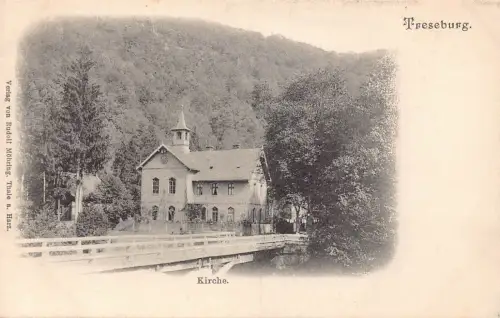 B074 Deutschland Treseburg Kirche Kirche Vintage Postkarte